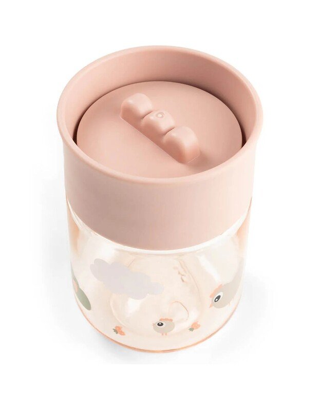 Done by Deer mokymosi gertuvė 360° Tiny Farm, 260ml, rausva