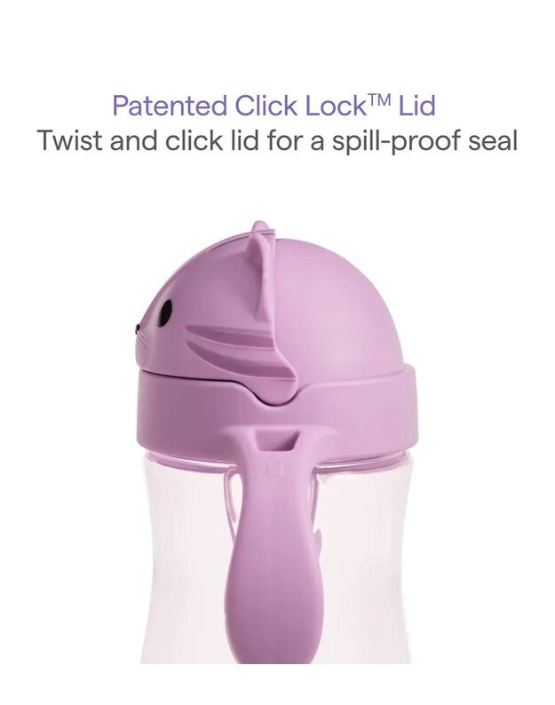 Munchkin gertuvė su šiaudeliu ir svareliu 296ml Cat, violetinė