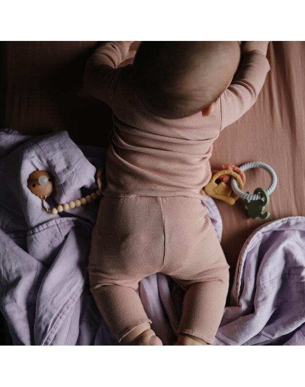 Mushie ekologiškos medvilnės drabužėlių komplektas kūdikiui Blush, rausvas