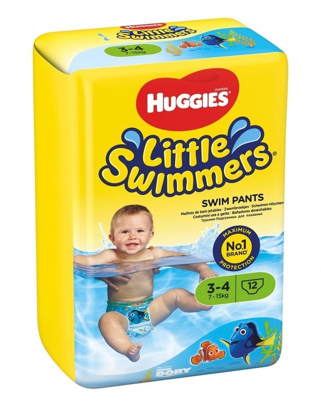 HUGGIES LITTLE SWIMMERS maudymosi sauskelnės S, 7-15 kg, 12 vnt