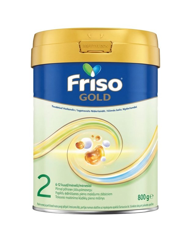 FRISO GOLD 2 tolesnio maitinimo pieno mišinys kūdikiams nuo 6 mėnesių, 800 g
