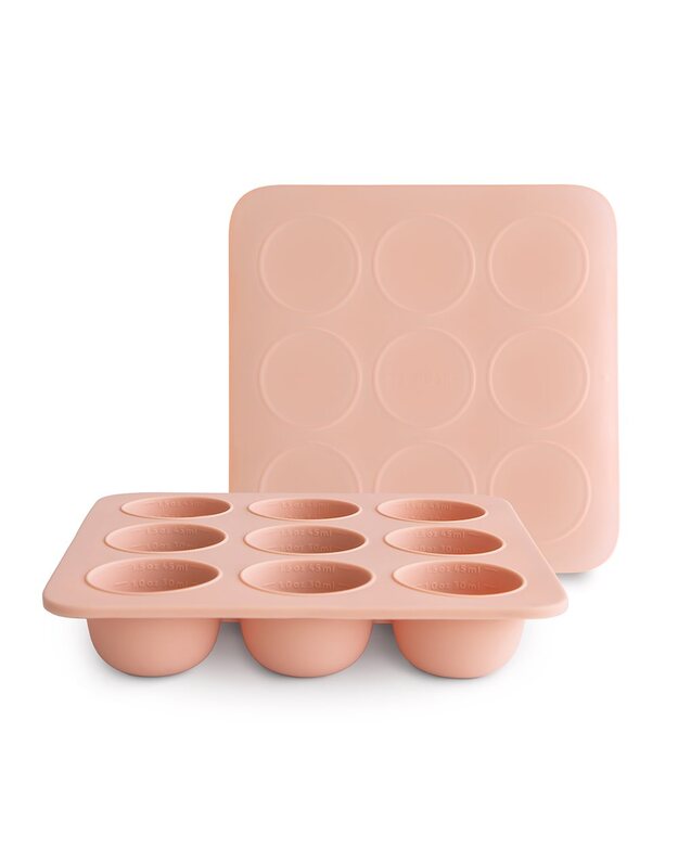 Mushie kūdikių maisto šaldymo formelės Blush, rausvos