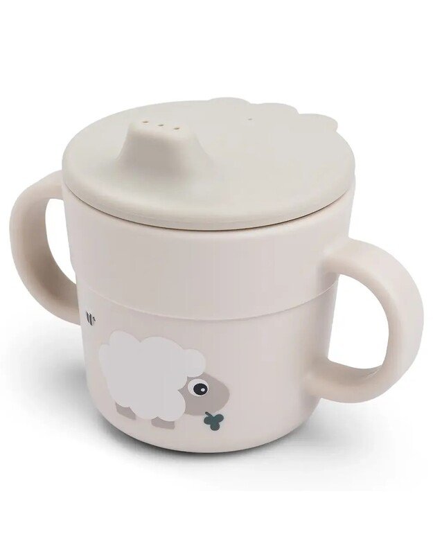 Done by Deer puodelis su snapeliu Foodie Tiny Farm, smėlio spalvos