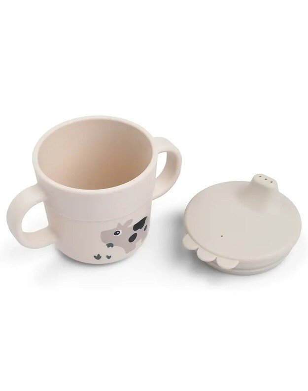 Done by Deer puodelis su snapeliu Foodie Tiny Farm, smėlio spalvos 1