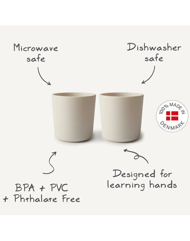 Mushie puodeliai Dusty Rose, 2vnt, rožiniai 2