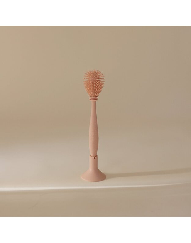 Mushie silikoninis šepetėlis buteliukams plauti Blush, rausvas 1