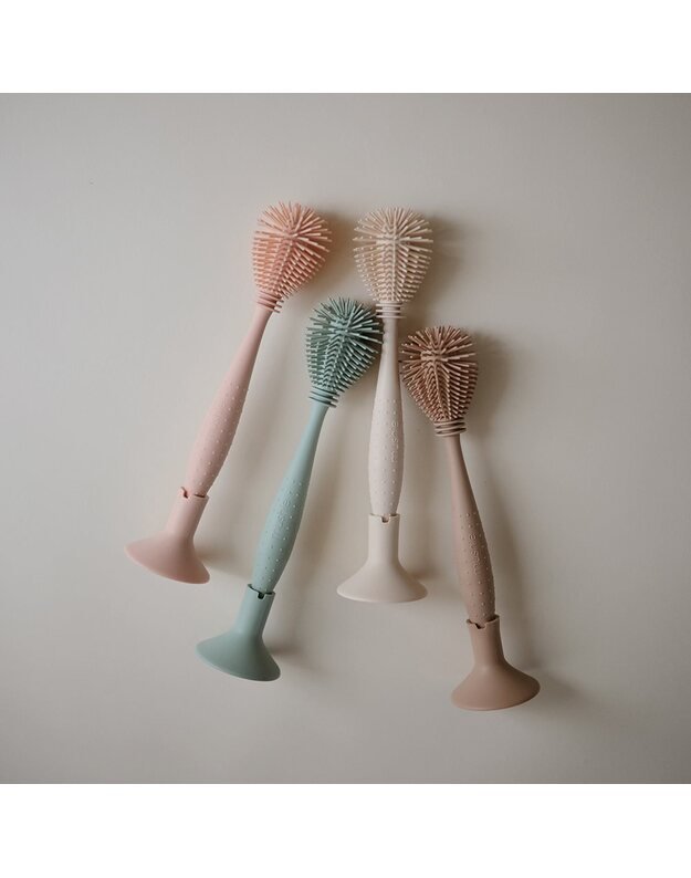 Mushie silikoninis šepetėlis buteliukams plauti Blush, rausvas 4