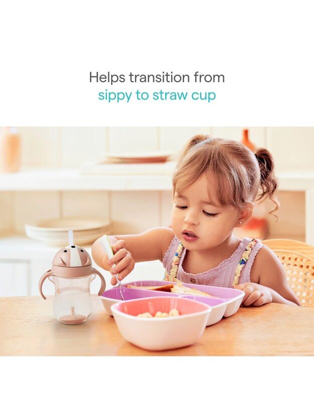 Munchkin gertuvė su šiaudeliu ir svareliu 296ml Dog, smėlio spalvos