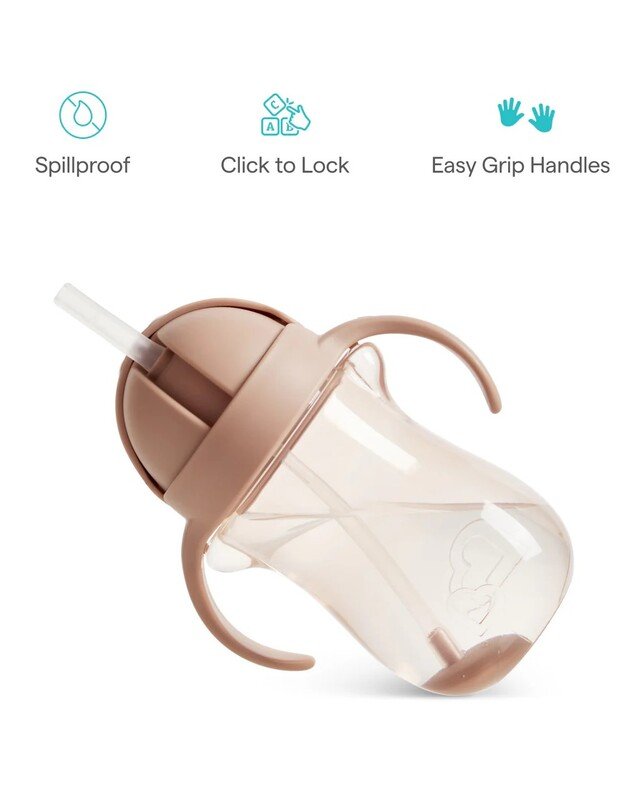 Munchkin gertuvė su šiaudeliu ir svareliu 296ml Dog, smėlio spalvos