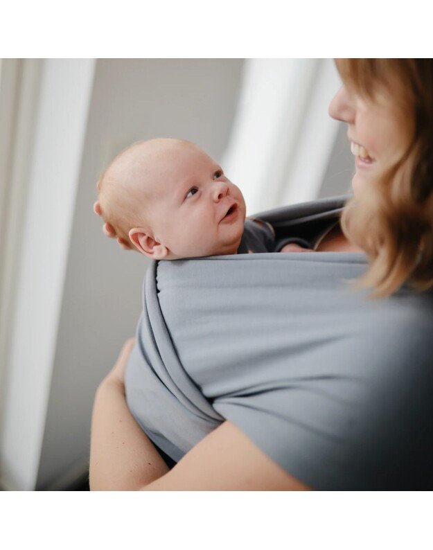 Mushie nešioklė Baby Wrap Tradewinds, tamsiai pilka (pažeista)