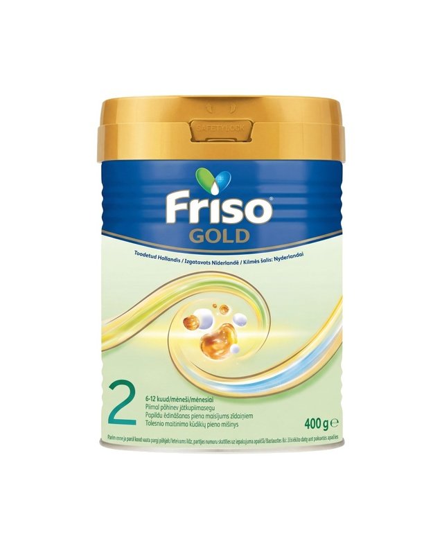 FRISO GOLD 2 tolesnio maitinimo pieno mišinys kūdikiams nuo 6 mėnesių, 400 g