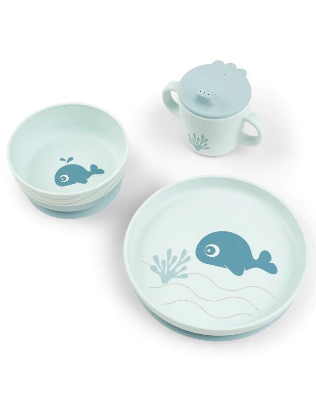 Done by Deer stick&stay dinner set Foodie Wally, blue