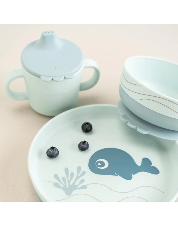 Done by Deer stick&stay dinner set Foodie Wally, blue