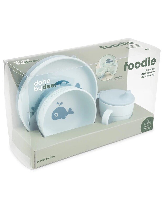 Done by Deer stick&stay dinner set Foodie Wally, blue