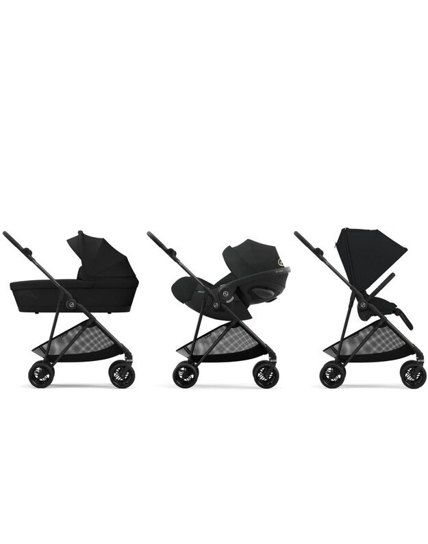 Vežimėlis Cybex Melio Carbon (2024) Magic Black, juodas