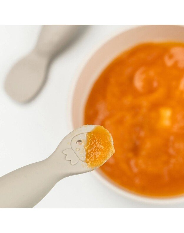 Done by Deer pirmieji (mokomieji) kūdikio maitinimo šaukšteliai Tiny Farm, 2 vnt, smėlio spalvos 2