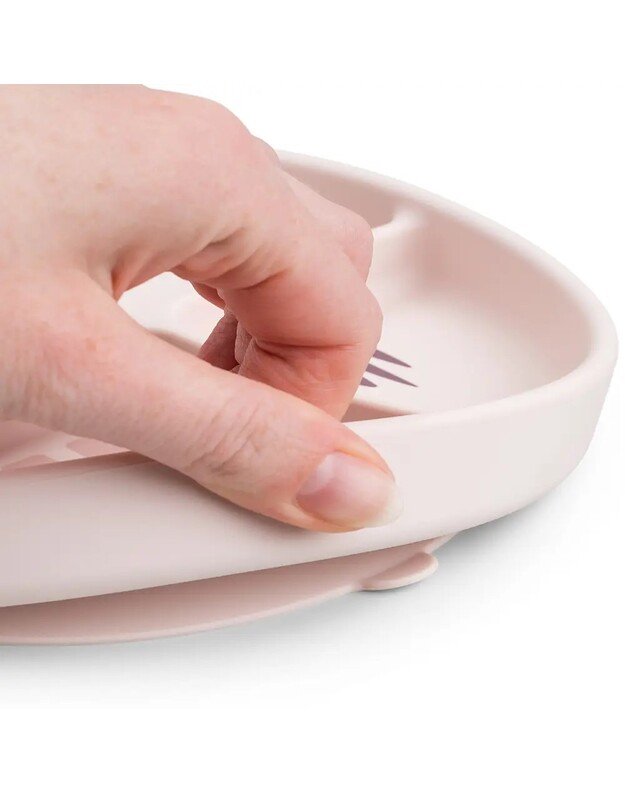 Done by Deer prilimpanti silikoninė lėkštė su skyriais Stick&Stay Playground, rausva 2