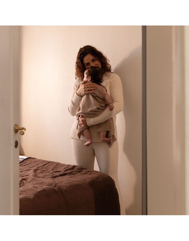 Elodie Details megztas pledas kūdikiui Pointelle Tender Taupe, rusvas 3