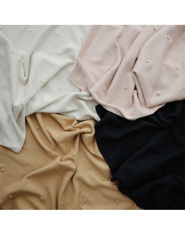 Mushie megztas pledas kūdikiui Textured Dots Mustard Melange, garstyčių spalvos 2