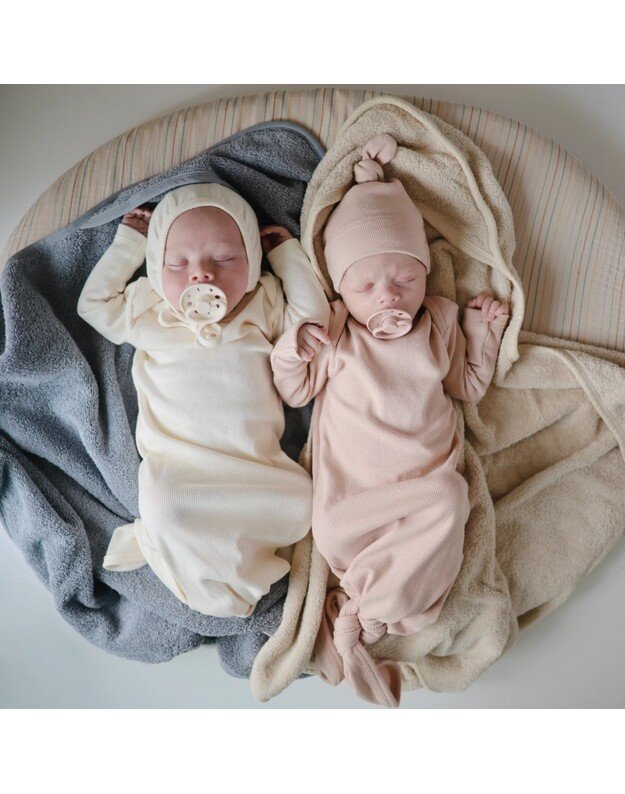 Mushie briaunota naujagimio kepuraitė Blush, rausva 1