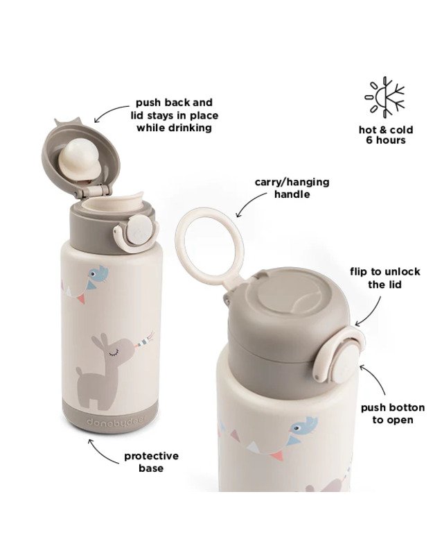 Done by Deer vaikiška termogertuvė Celebration, 340ml, smėlio spalvos 4