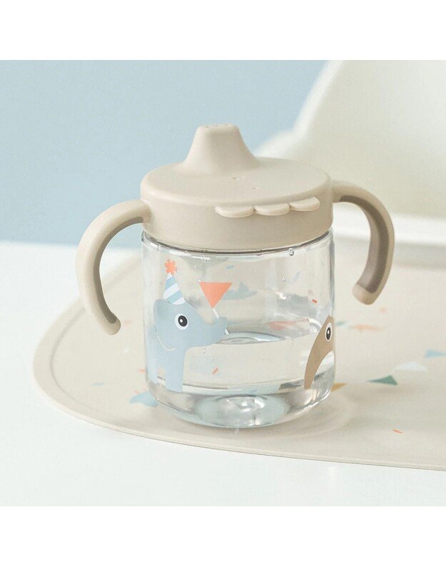 Done by Deer mokomoji gertuvė su snapeliu Celebration, 260ml, smėlio spalvos