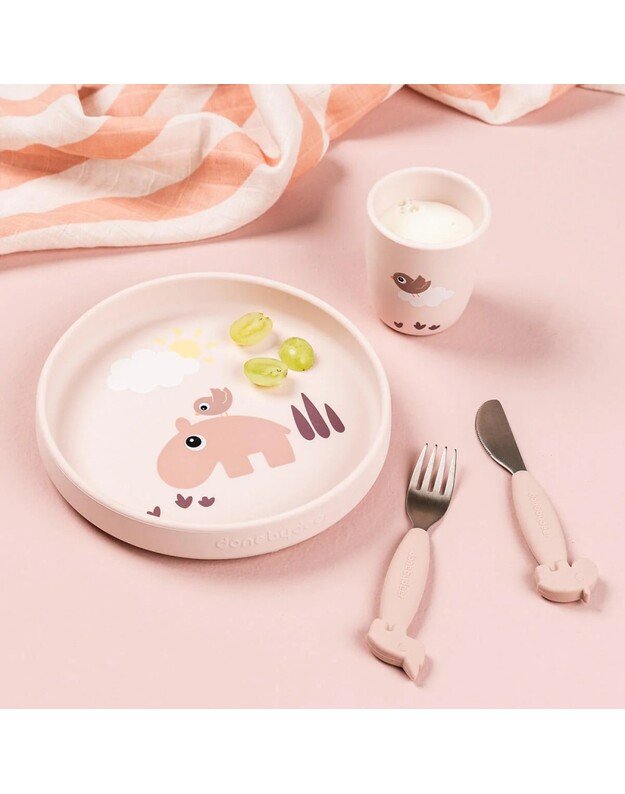 Done by Deer silikoninis puodelis Playground, rausvas