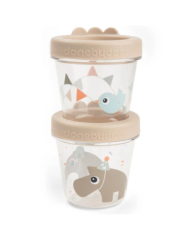 Done by Deer baby food container set Celebration Sand
