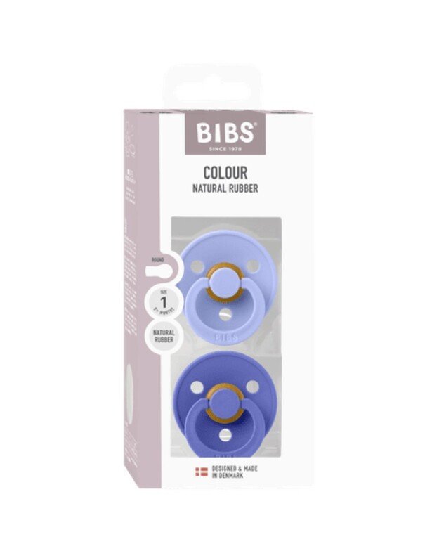 BIBS Colour čiulptukai Hush / Grape 0-6mėn, 2 vnt