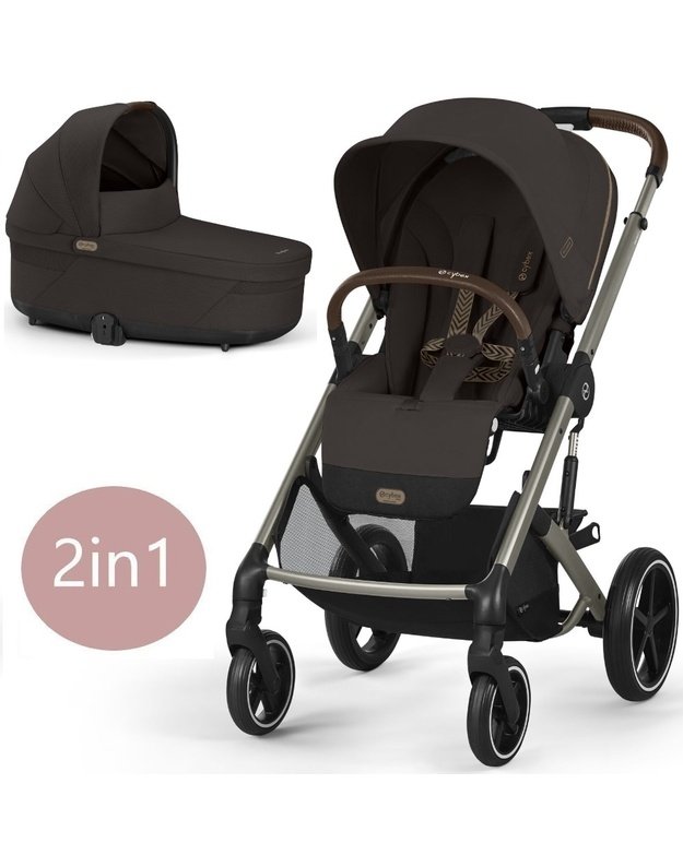 Cybex 2in1 vežimėlio komplektas Balios S LUX TPE Chocolate Brown, rudas