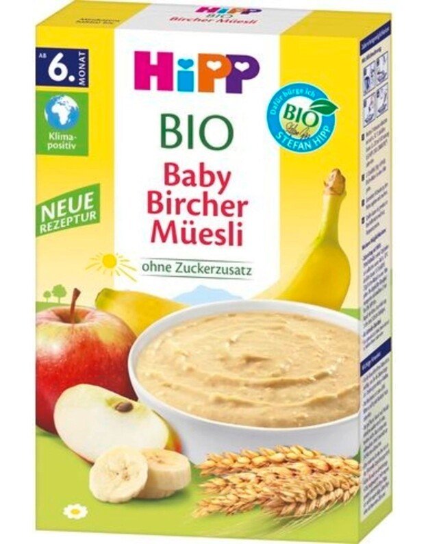HiPP organic baby bircher muesli with apples and bananas, from 6 months, 250 g