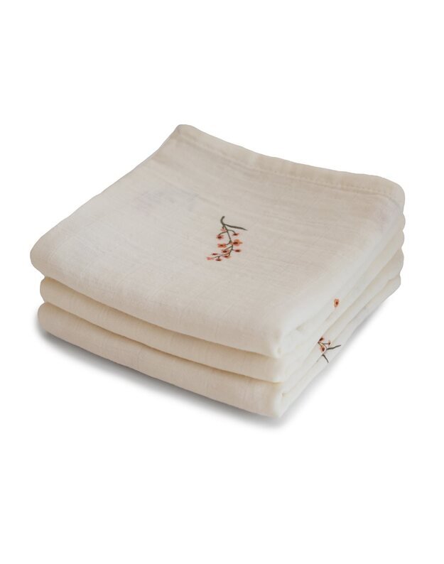 Mushie Muslin Cloth 3-Pack Flowers