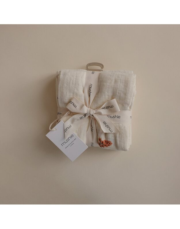 Mushie Muslin Cloth 3-Pack Flowers