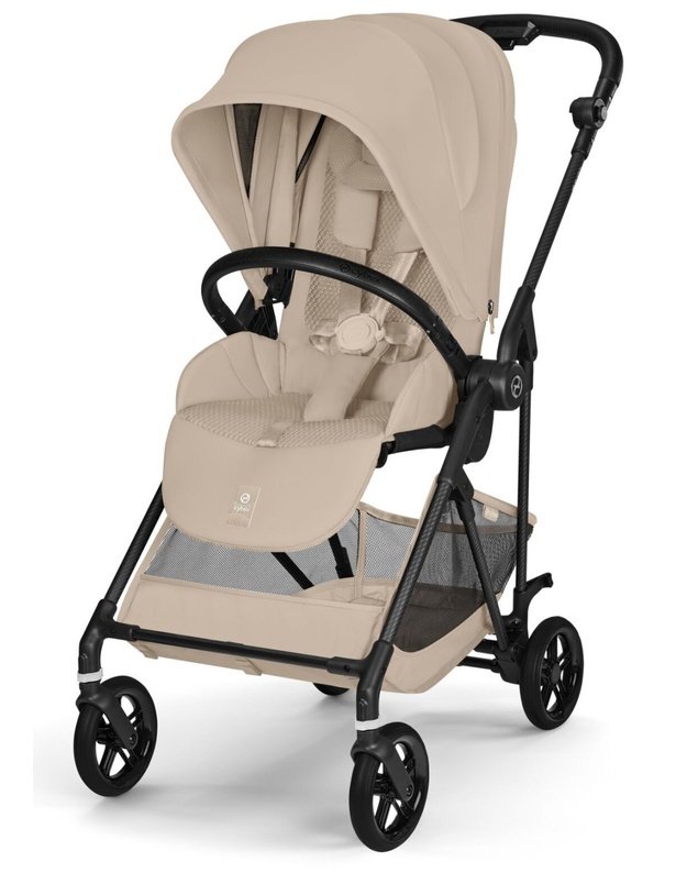 Cybex Melio Carbon vežimėlis Almond Beige, smėlio spalvos