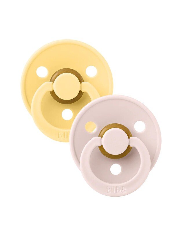 BIBS Colour čiulptukai Pale Butter / Petal 6-18mėn, 2 vnt 1