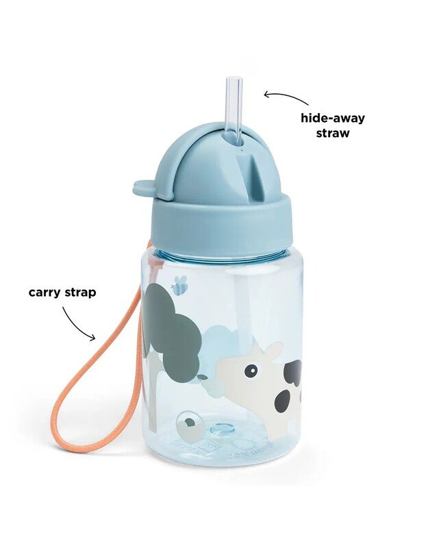 Done by Deer gertuvė su šiaudeliu Tiny Farm, mėlyna 2