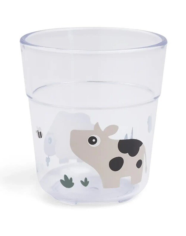 Done by Deer L dydžio stiklinė Tiny Farm, smėlio spalvos