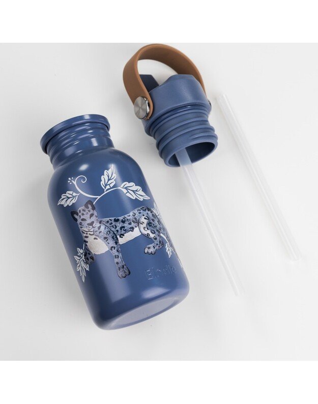 Elodie Details nerūdijančio plieno gertuvė su šiaudeliu Garden Leo, mėlyna 1