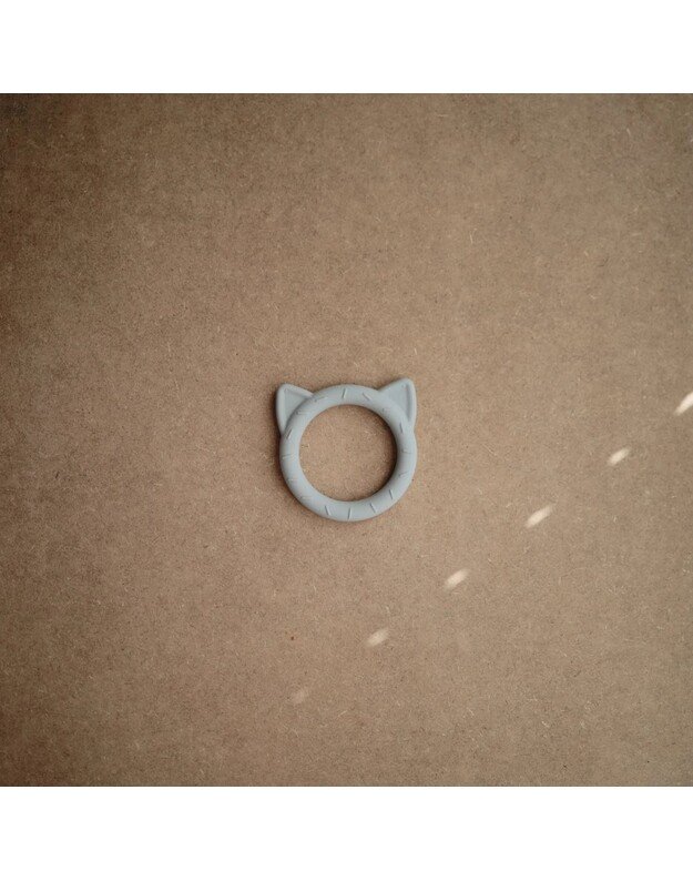 Mushie silikoninis kramtukas Cat Stone, pilkas 2