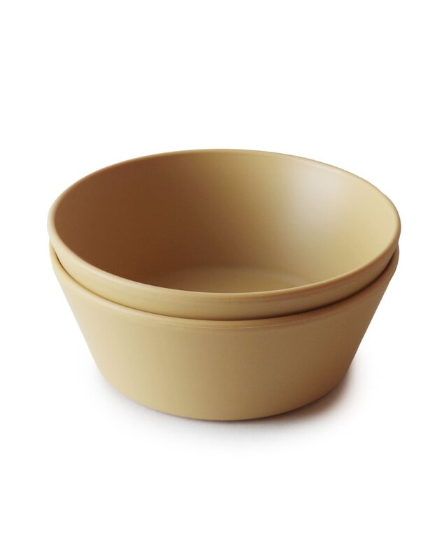 Mushie dubenėliai Mustard, 2vnt, garstyčių spalvos