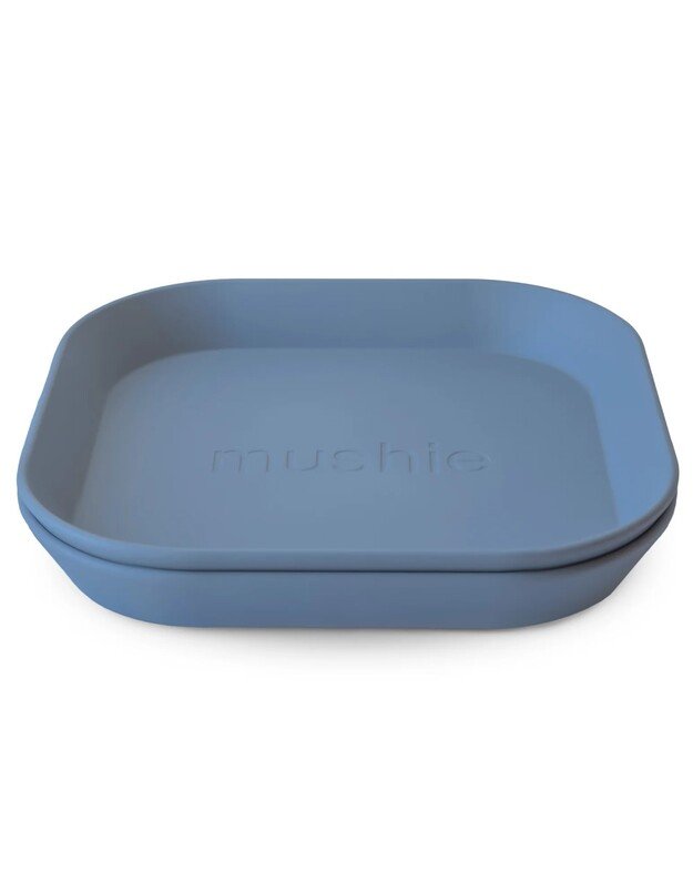 Mushie square dinner plates Twilight Blue, 2pk