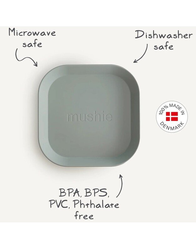 Mushie square dinner plates Twilight Blue, 2pk 2