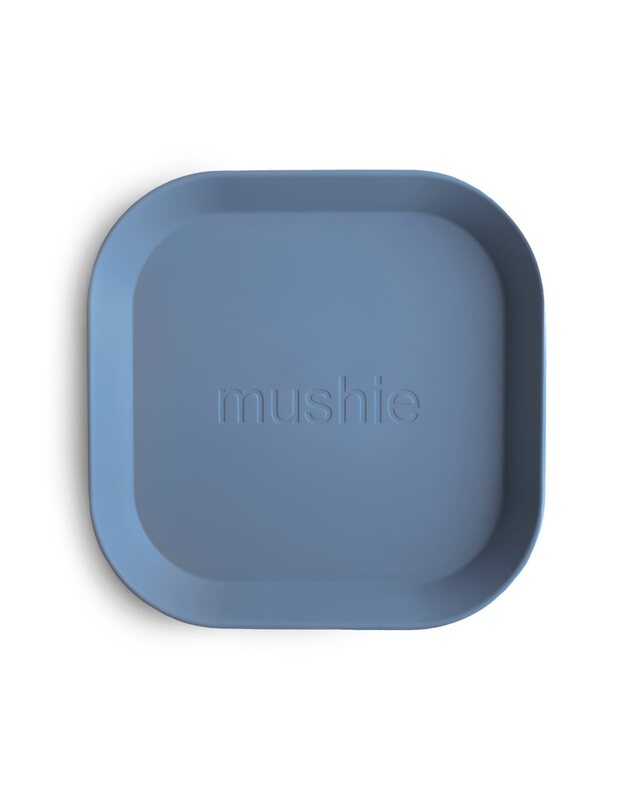 Mushie square dinner plates Twilight Blue, 2pk 1
