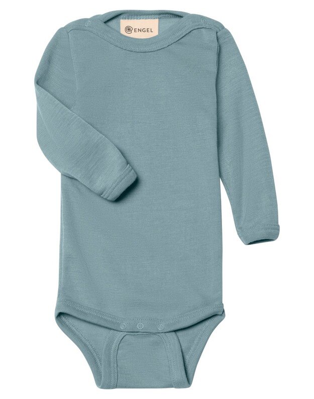 Engel merino vilnos ir šilko smėlinukas ilgomis rankovėmis Mountain Blue, melsvas