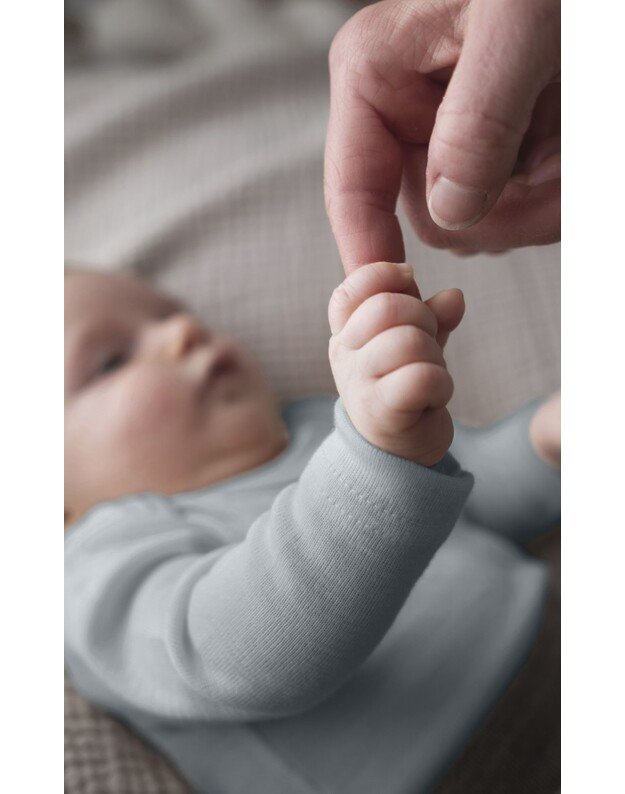 Engel merino vilnos ir šilko smėlinukas ilgomis rankovėmis Mountain Blue, melsvas 1