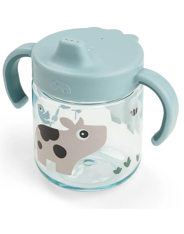 Done by Deer mokomoji gertuvė su snapeliu Tiny Farm, 260ml, mėlyna