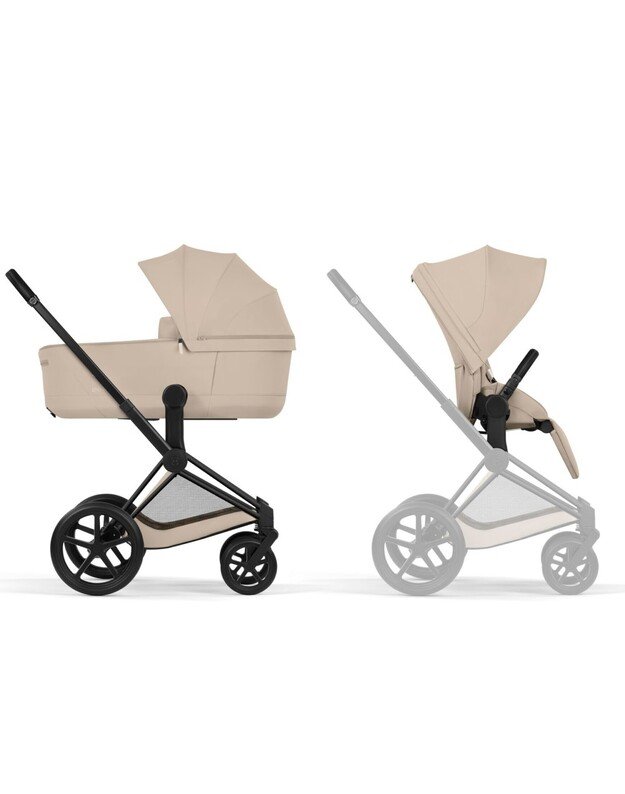 CYBEX PRIAM V5 vežimėlio komplektas 2in1 Cozy Beige, rėmas Matt Black