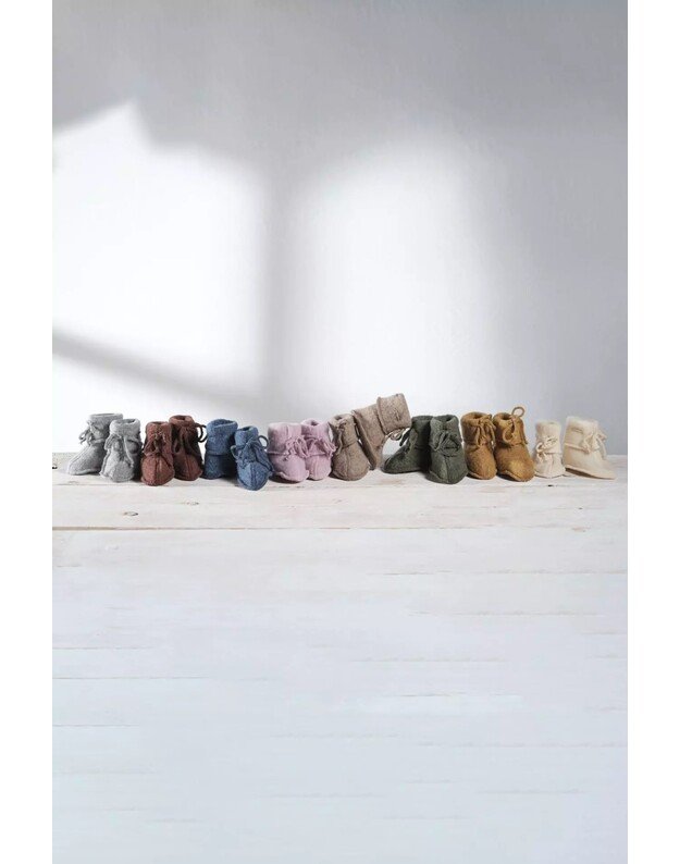 Engel merino vilnos batukai su kaspinėliu Natural, balti 1