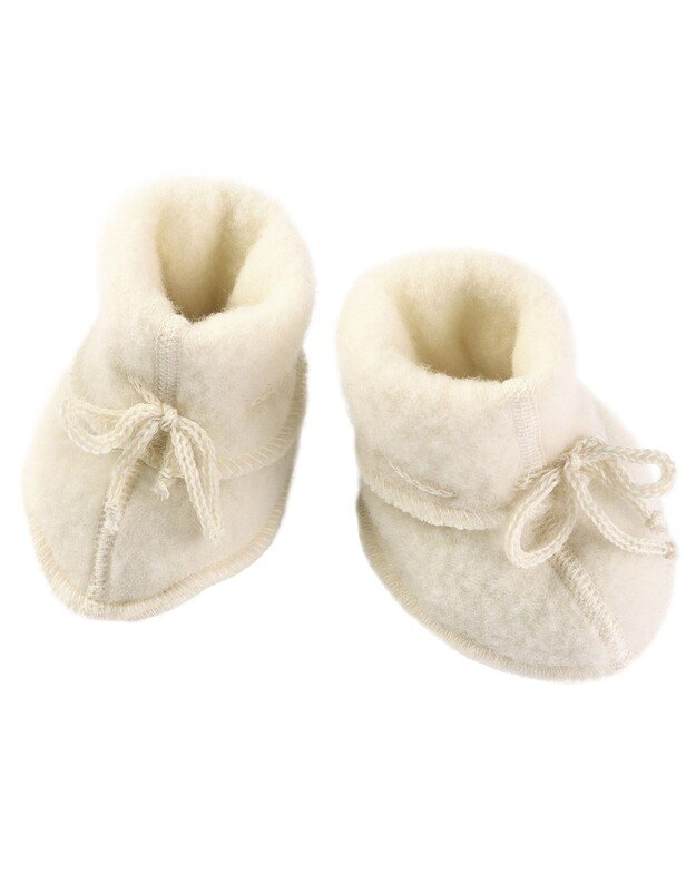 Engel merino vilnos batukai su kaspinėliu Natural, balti 2