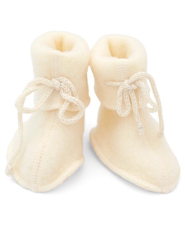 Engel merino vilnos batukai su kaspinėliu Natural, balti